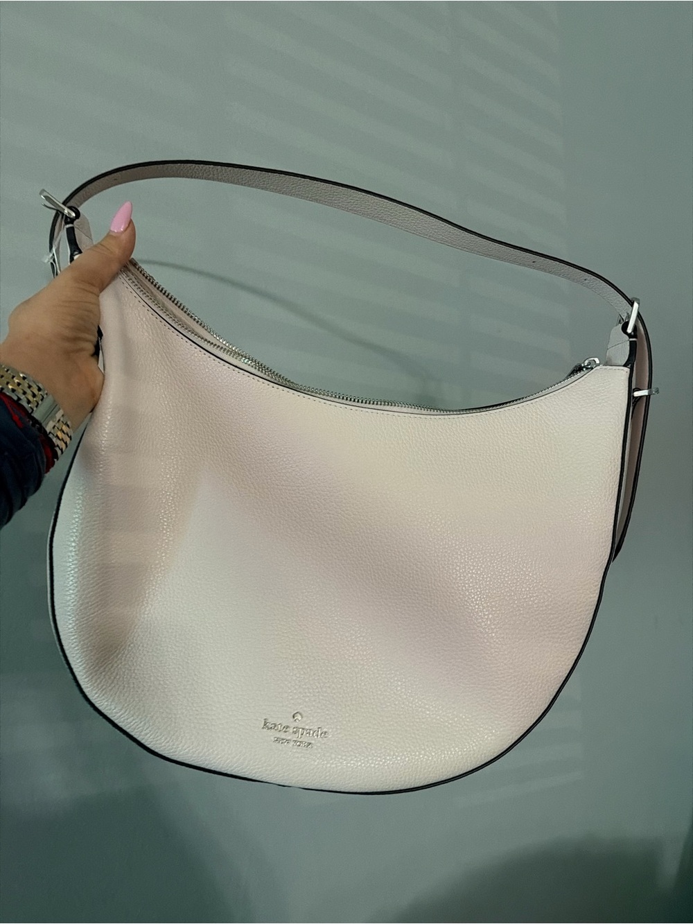 kate spade Blush Pebbled Leather Shoulder Hobo